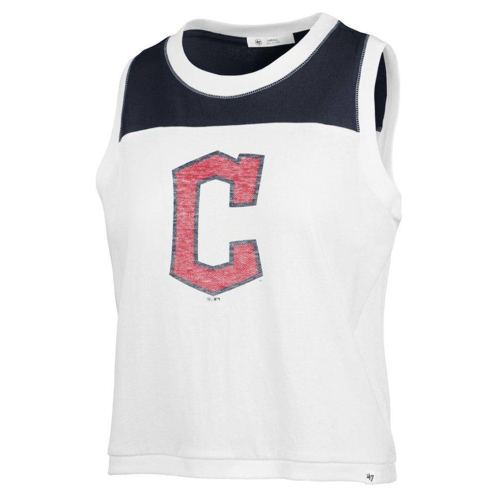Cleveland Guardians '47 Women's Premier Zoey Waist Length Tank Top - White - 47 brand Discount