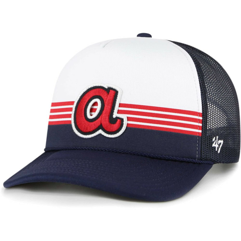 Atlanta Braves '47 Lift Off Foam Front Mesh Trucker Adjustable Hat - Navy - 47 brand Discount