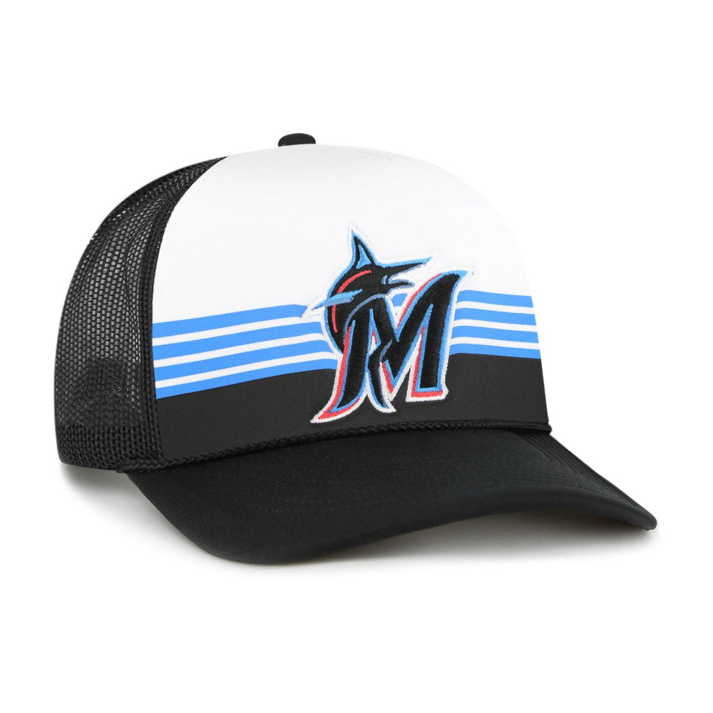 Miami Marlins '47 Lift Off Foam Front Mesh Trucker Adjustable Hat - Black - 47 brand Online