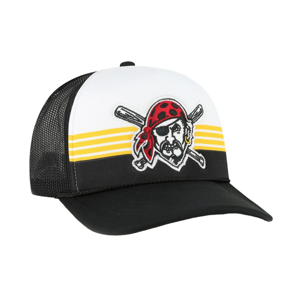 Pittsburgh Pirates '47 Lift Off Foam Front Mesh Trucker Adjustable Hat - Black - 47 brand Lifestyle