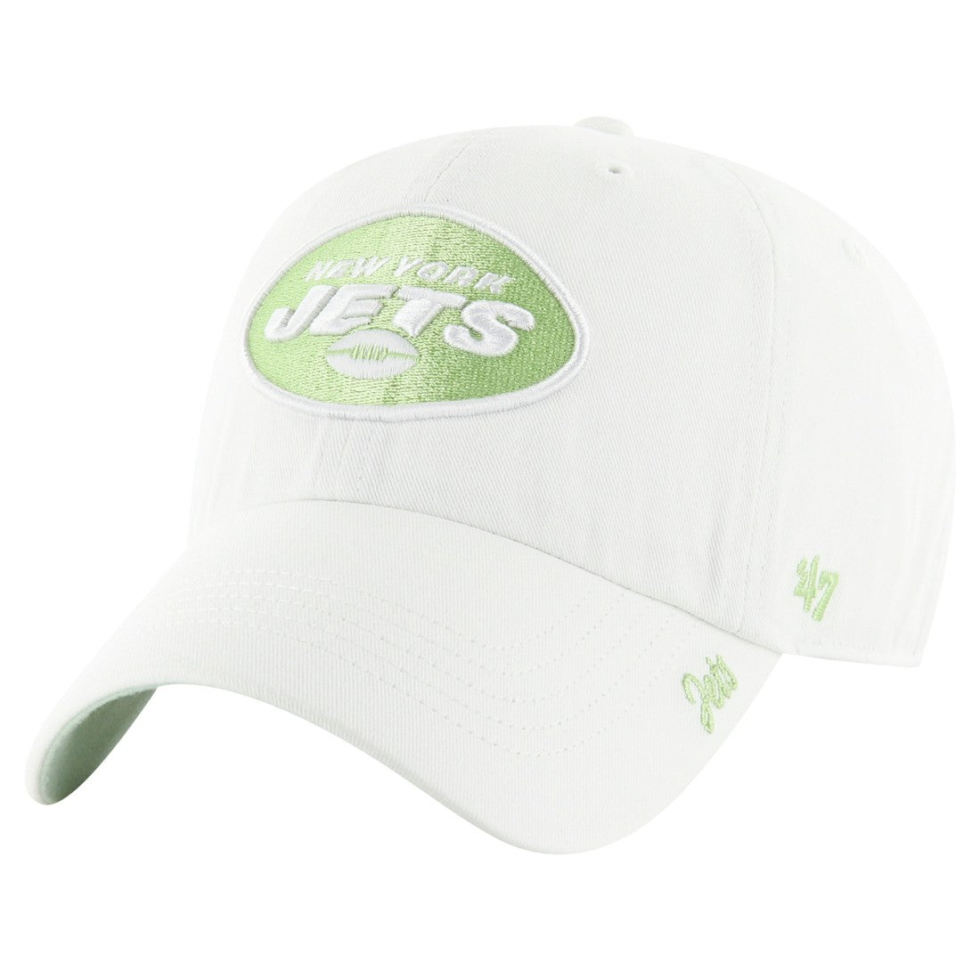 47 brand New York Jets '47 Women's Ballpark Cheer Clean Up Adjustable Hat White