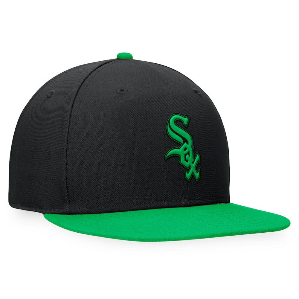 Chicago White Sox Fanatics Lucky Snapback Hat - Black/Kelly Green - Fanatics Discount