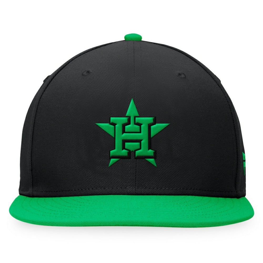 Houston Astros Fanatics Lucky Snapback Hat - Black/Kelly Green - Fanatics Lifestyle