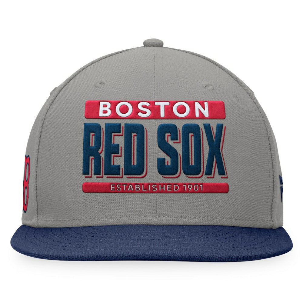 Boston Red Sox Fanatics Line Drive Two-Tone Snapback Hat - Gray/Navy - Fanatics on Sale