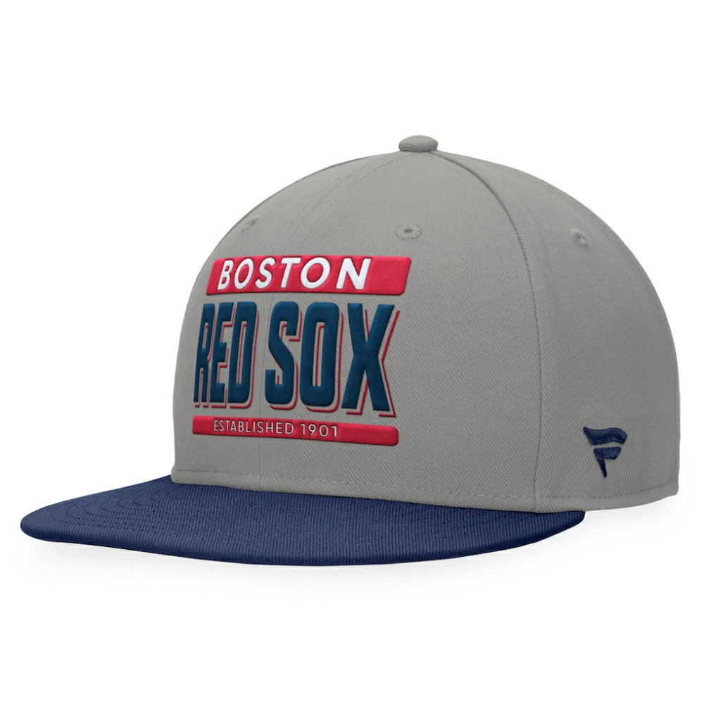 Boston Red Sox Fanatics Line Drive Two-Tone Snapback Hat - Gray/Navy - Fanatics on Sale