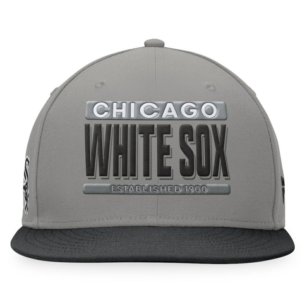Chicago White Sox Fanatics Line Drive Two-Tone Snapback Hat - Gray/Black - Fanatics Online