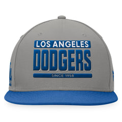 Los Angeles Dodgers Fanatics Line Drive Two-Tone Snapback Hat - Gray/Royal - Fanatics Online