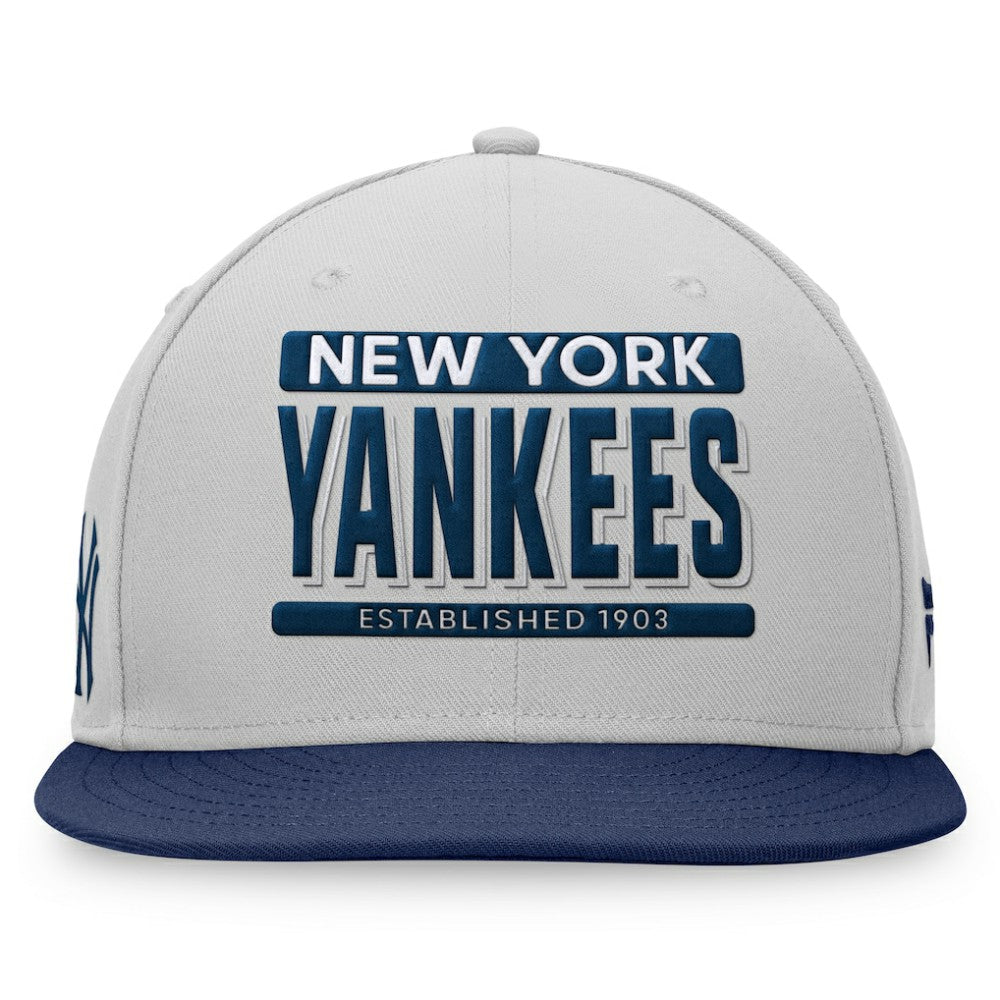 New York Yankees Fanatics Line Drive Two-Tone Snapback Hat - Gray/Navy - Fanatics Lifestyle