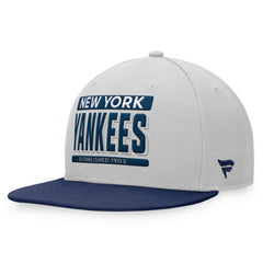 New York Yankees Fanatics Line Drive Two-Tone Snapback Hat - Gray/Navy - Fanatics Lifestyle