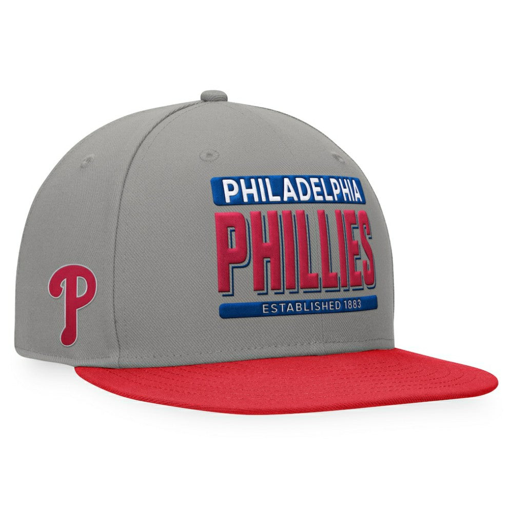 Philadelphia Phillies Fanatics Line Drive Two-Tone Snapback Hat - Gray/Red - Fanatics Discount