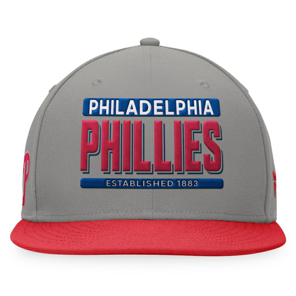 Philadelphia Phillies Fanatics Line Drive Two-Tone Snapback Hat - Gray/Red - Fanatics Discount