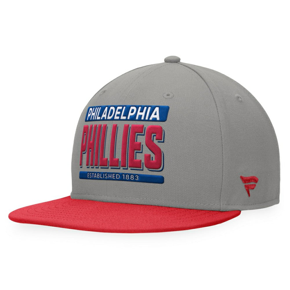 Philadelphia Phillies Fanatics Line Drive Two-Tone Snapback Hat - Gray/Red - Fanatics Discount