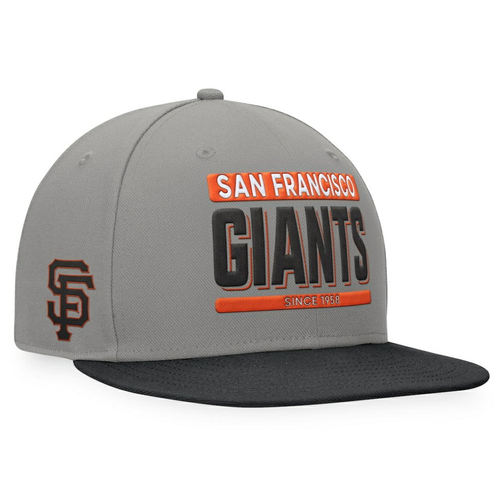 San Francisco Giants Fanatics Line Drive Two-Tone Snapback Hat - Gray/Black - Fanatics Discount