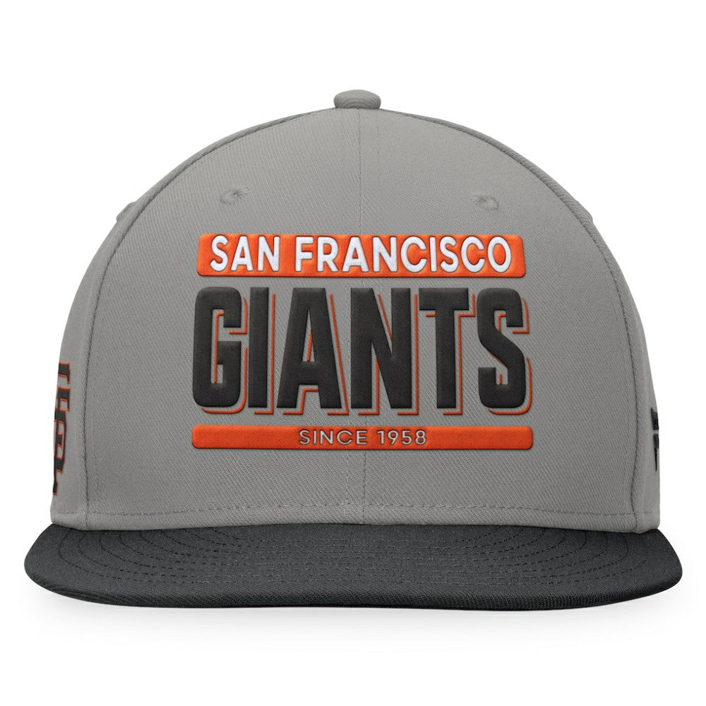 San Francisco Giants Fanatics Line Drive Two-Tone Snapback Hat - Gray/Black - Fanatics Discount