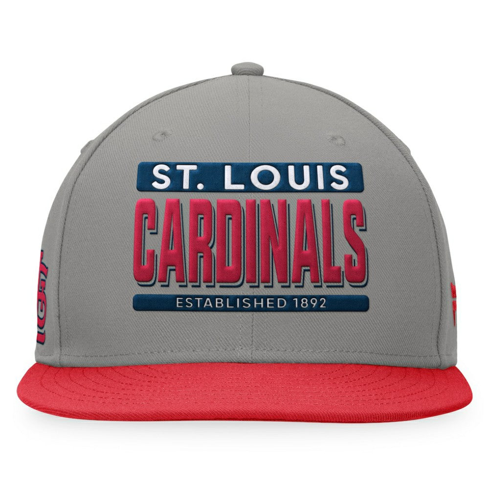 St. Louis Cardinals Fanatics Line Drive Two-Tone Snapback Hat - Gray/Red - Fanatics Online