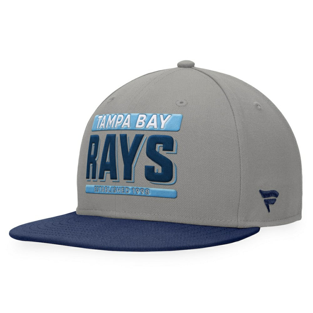 Tampa Bay Rays Fanatics Line Drive Two-Tone Snapback Hat - Gray/Navy - Fanatics Lifestyle