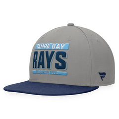 Tampa Bay Rays Fanatics Line Drive Two-Tone Snapback Hat - Gray/Navy - Fanatics Lifestyle