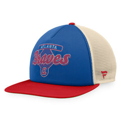 Atlanta Braves Fanatics Cooperstown Collection Talley Foam Trucker Snapback Hat - Royal/Red - Fanatics Sale