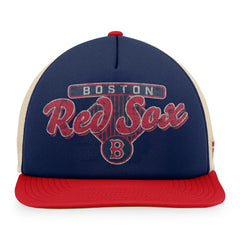 Boston Red Sox Fanatics Cooperstown Collection Talley Foam Trucker Snapback Hat - Navy/Red - Fanatics Discount