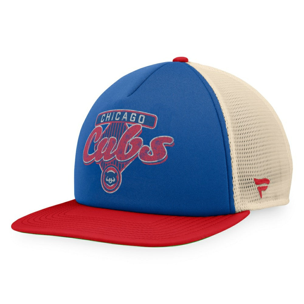 Chicago Cubs Fanatics Cooperstown Collection Talley Foam Trucker Snapback Hat - Royal/Red - Fanatics Lifestyle