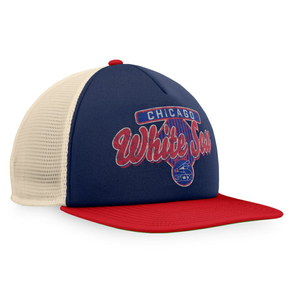 Chicago White Sox Fanatics Cooperstown Collection Talley Foam Trucker Snapback Hat - Navy/Red - Fanatics Discount