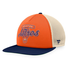 Houston Astros Fanatics Cooperstown Collection Talley Foam Trucker Snapback Hat - Orange/Navy - Fanatics Sale
