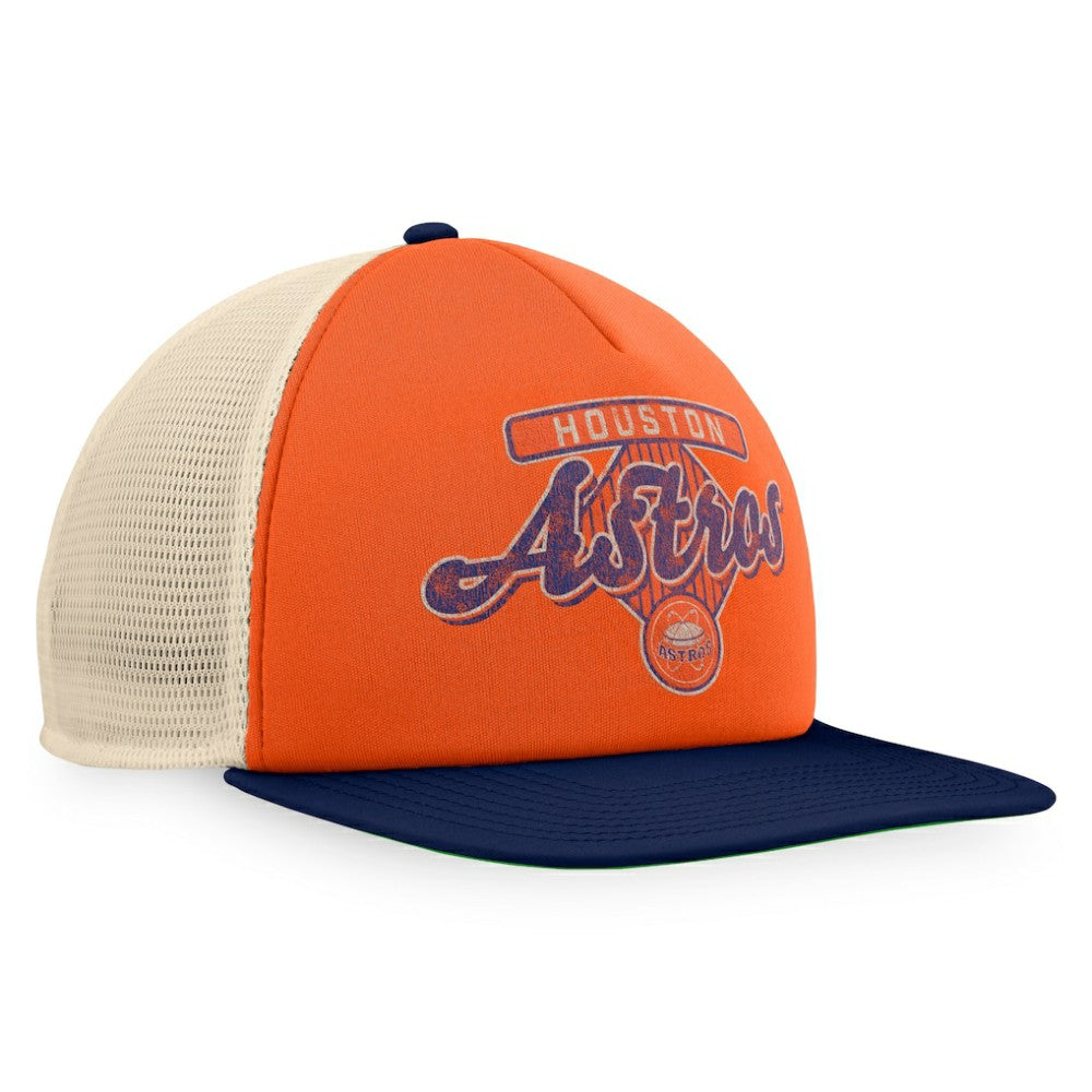 Houston Astros Fanatics Cooperstown Collection Talley Foam Trucker Snapback Hat - Orange/Navy - Fanatics Sale