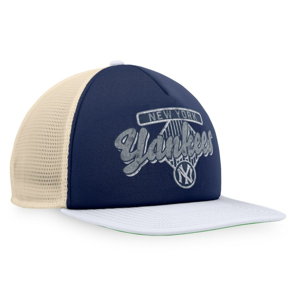 New York Yankees Fanatics Cooperstown Collection Talley Foam Trucker Snapback Hat - Navy/White - Fanatics Online