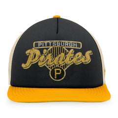 Pittsburgh Pirates Fanatics Cooperstown Collection Talley Foam Trucker Snapback Hat - Black/Gold - Fanatics Discount