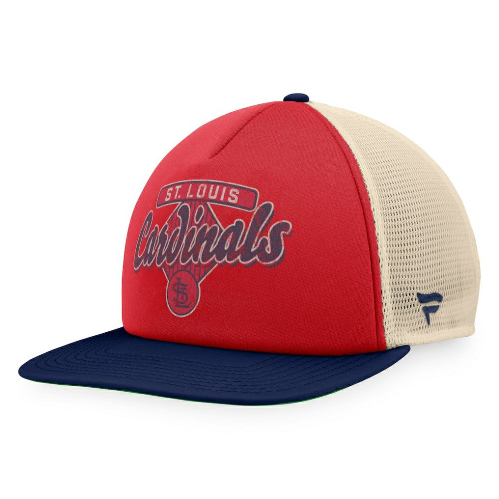 St. Louis Cardinals Fanatics Cooperstown Collection Talley Foam Trucker Snapback Hat - Red/Navy - Fanatics Online