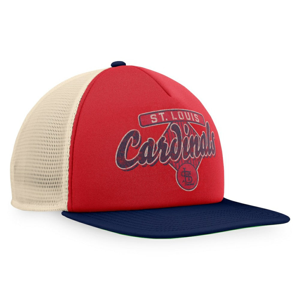 St. Louis Cardinals Fanatics Cooperstown Collection Talley Foam Trucker Snapback Hat - Red/Navy - Fanatics Online