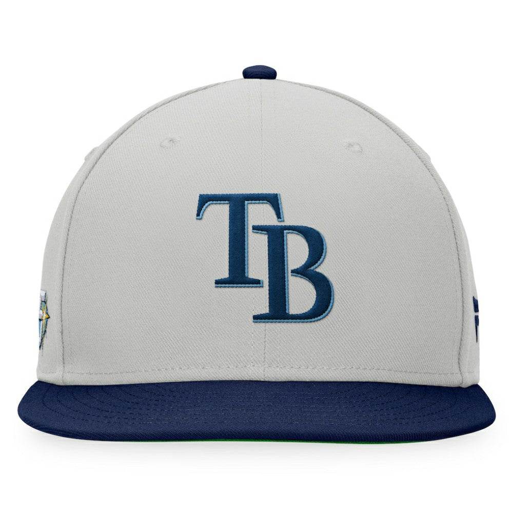 Tampa Bay Rays Fanatics Glory Days Two-Tone Snapback Hat - Gray/Navy - Fanatics Discount