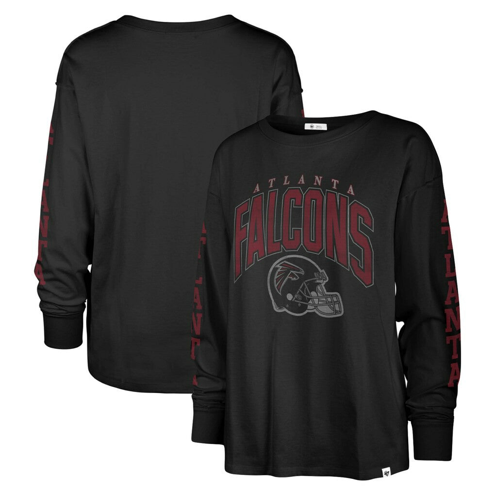 47 brand Atlanta Falcons '47 Women's Tom Cat Lightweight Long Sleeve T-Shirt Black