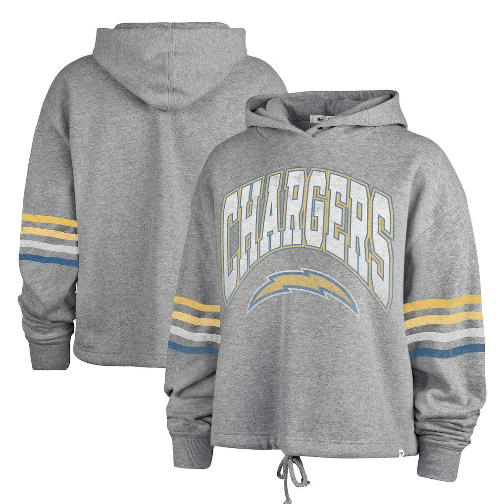 47 brand Los Angeles Chargers '47 Women's Upland Bennett Pullover Hoodie Heather Gray
