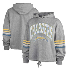 47 brand Los Angeles Chargers '47 Women's Upland Bennett Pullover Hoodie Heather Gray