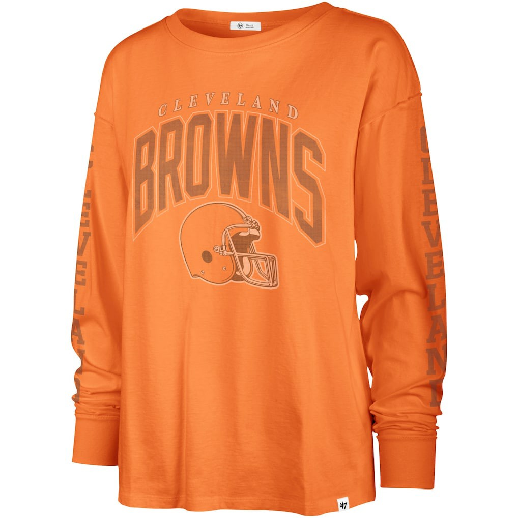 47 brand Cleveland Browns '47 Women's Tom Cat Lightweight Long Sleeve T-Shirt Orange