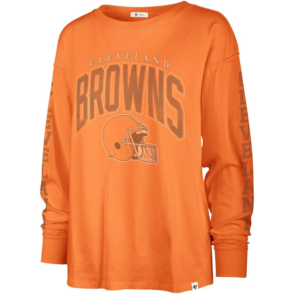 47 brand Cleveland Browns '47 Women's Tom Cat Lightweight Long Sleeve T-Shirt Orange
