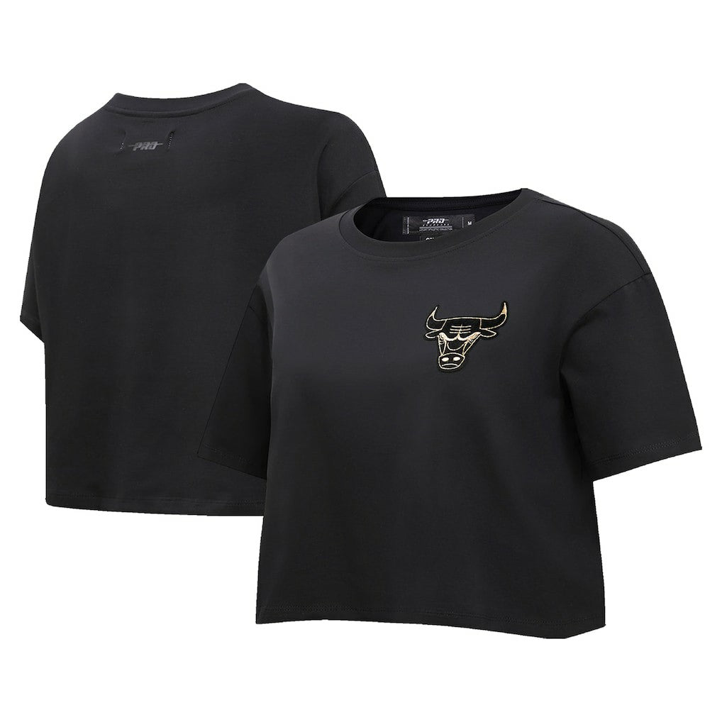 Chicago Bulls Pro Standard Women's Holiday Glam Boxy T-Shirt Black