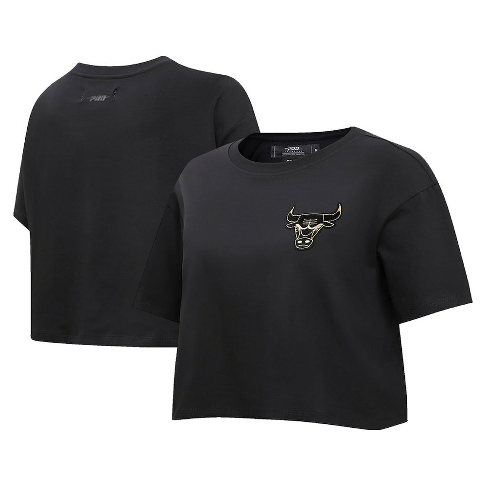 Chicago Bulls Pro Standard Women's Holiday Glam Boxy T-Shirt Black