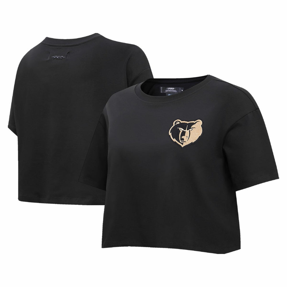 Memphis Grizzlies Pro Standard Women's Holiday Glam Boxy T-Shirt Black