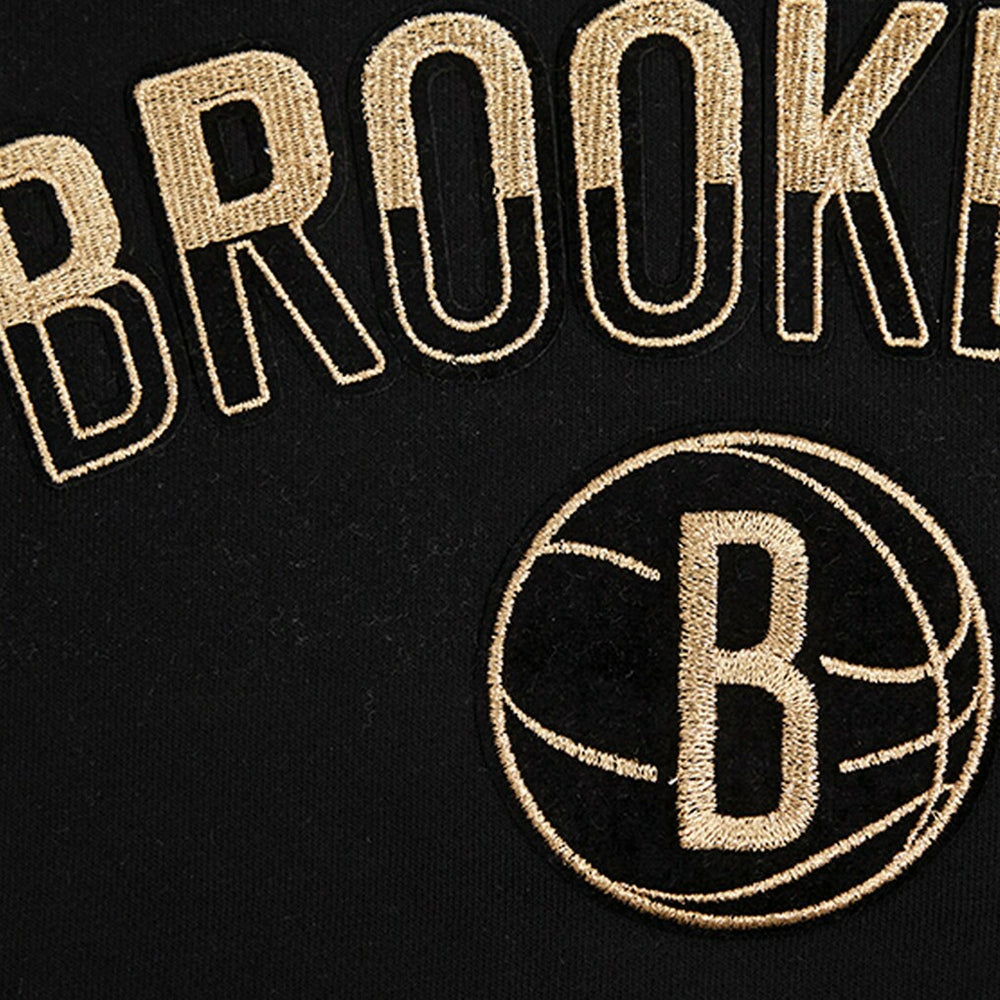 Brooklyn Nets Pro Standard Women's Glam Cropped Pullover Sweatshirt - Black