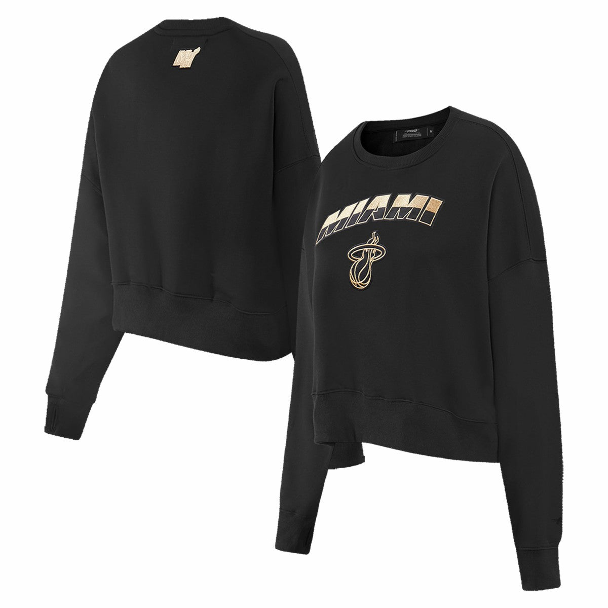 Miami Heat Pro Standard Women's Glam Cropped Pullover Sweatshirt - Black