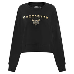 Charlotte Hornets Pro Standard Women's Glam Cropped Pullover Sweatshirt - Black