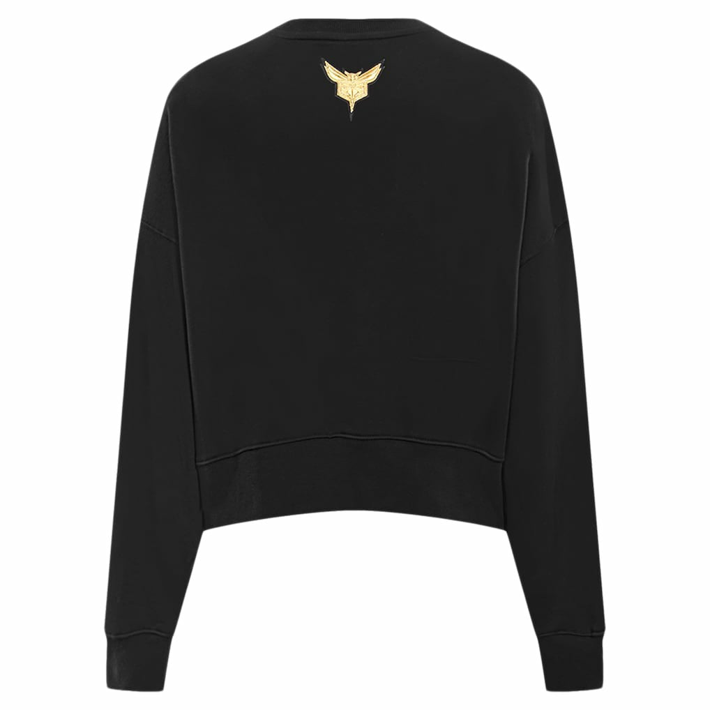 Charlotte Hornets Pro Standard Women's Glam Cropped Pullover Sweatshirt - Black