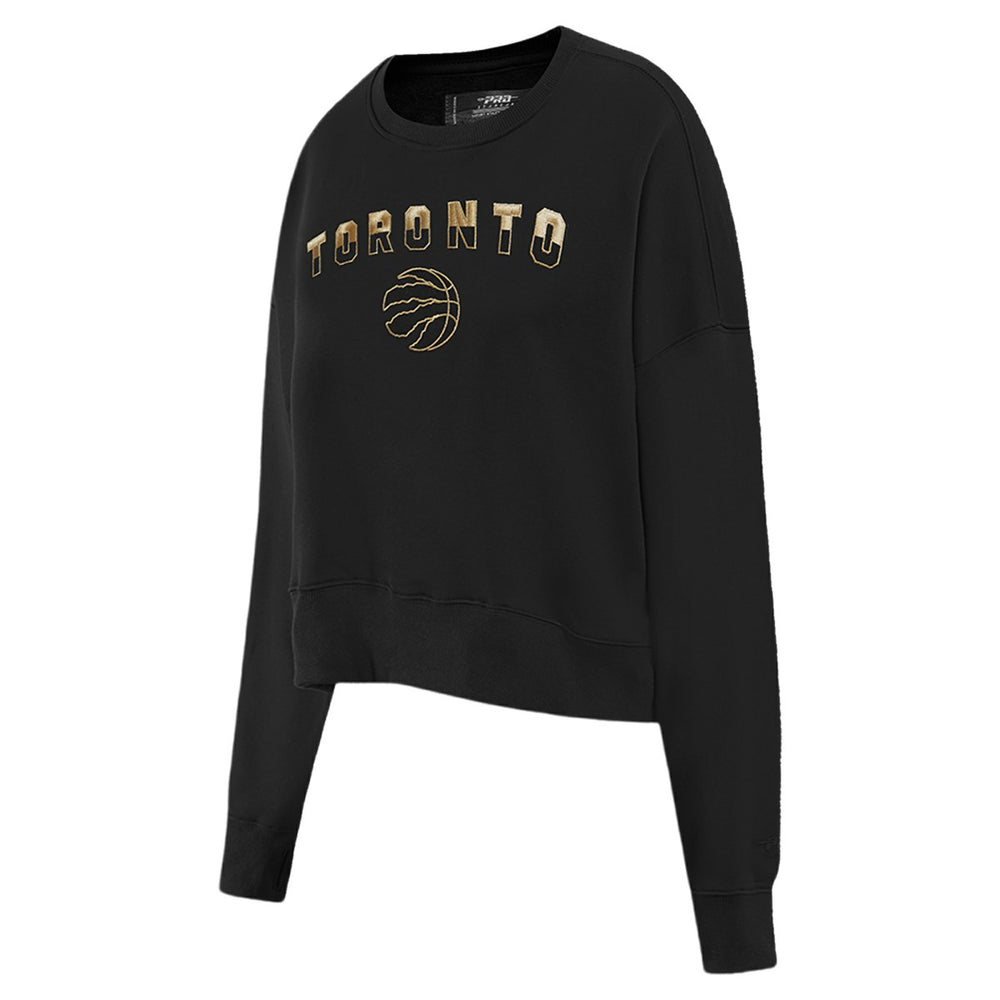 Toronto Raptors Pro Standard Women's Glam Cropped Pullover Sweatshirt - Black