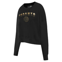 Toronto Raptors Pro Standard Women's Glam Cropped Pullover Sweatshirt - Black