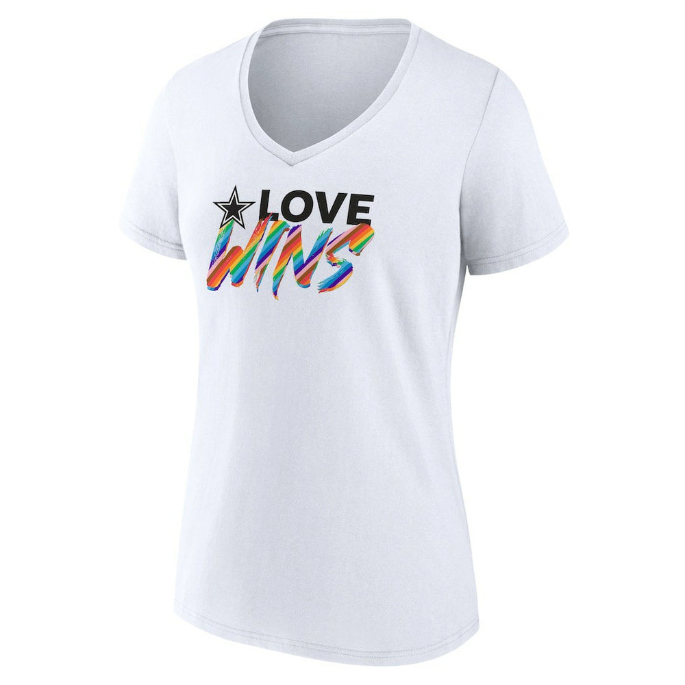 Fanatics Dallas Cowboys Women's Love Wins V-Neck T-Shirt White