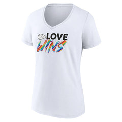 Fanatics Kansas City Chiefs Women's Love Wins V-Neck T-Shirt White