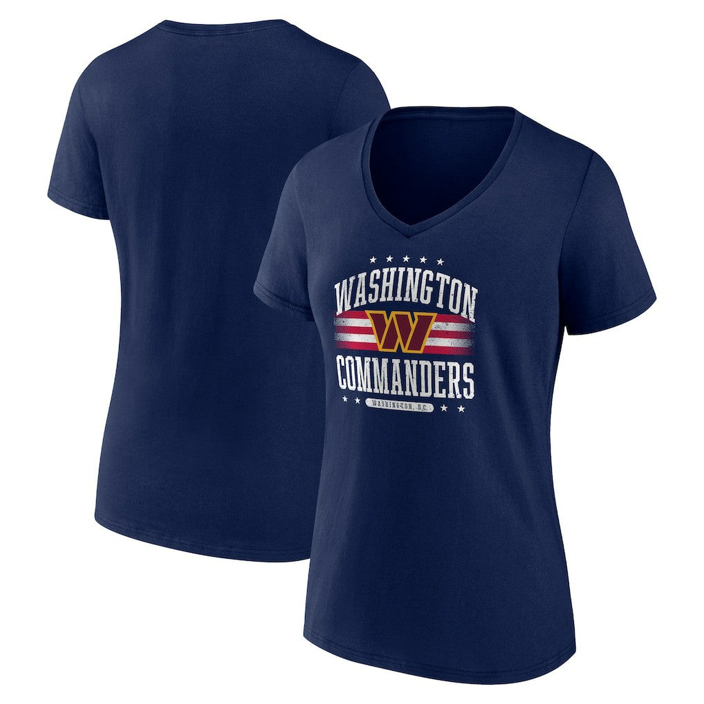 Fanatics Washington Commanders Women's Americana V-Neck T-Shirt Navy