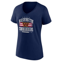 Fanatics Washington Commanders Women's Americana V-Neck T-Shirt Navy